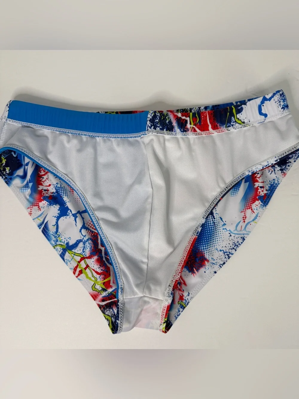 Men’s XL Blue Abstract Print Swim Brief
